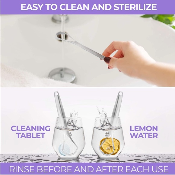 2 pack Tongue Scraper reduce bad breath eliminate residue remove bacteria keto - Picture 5 of 10